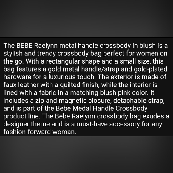 Bebe Pink Quilted Women's Bag - Picture 9 of 9